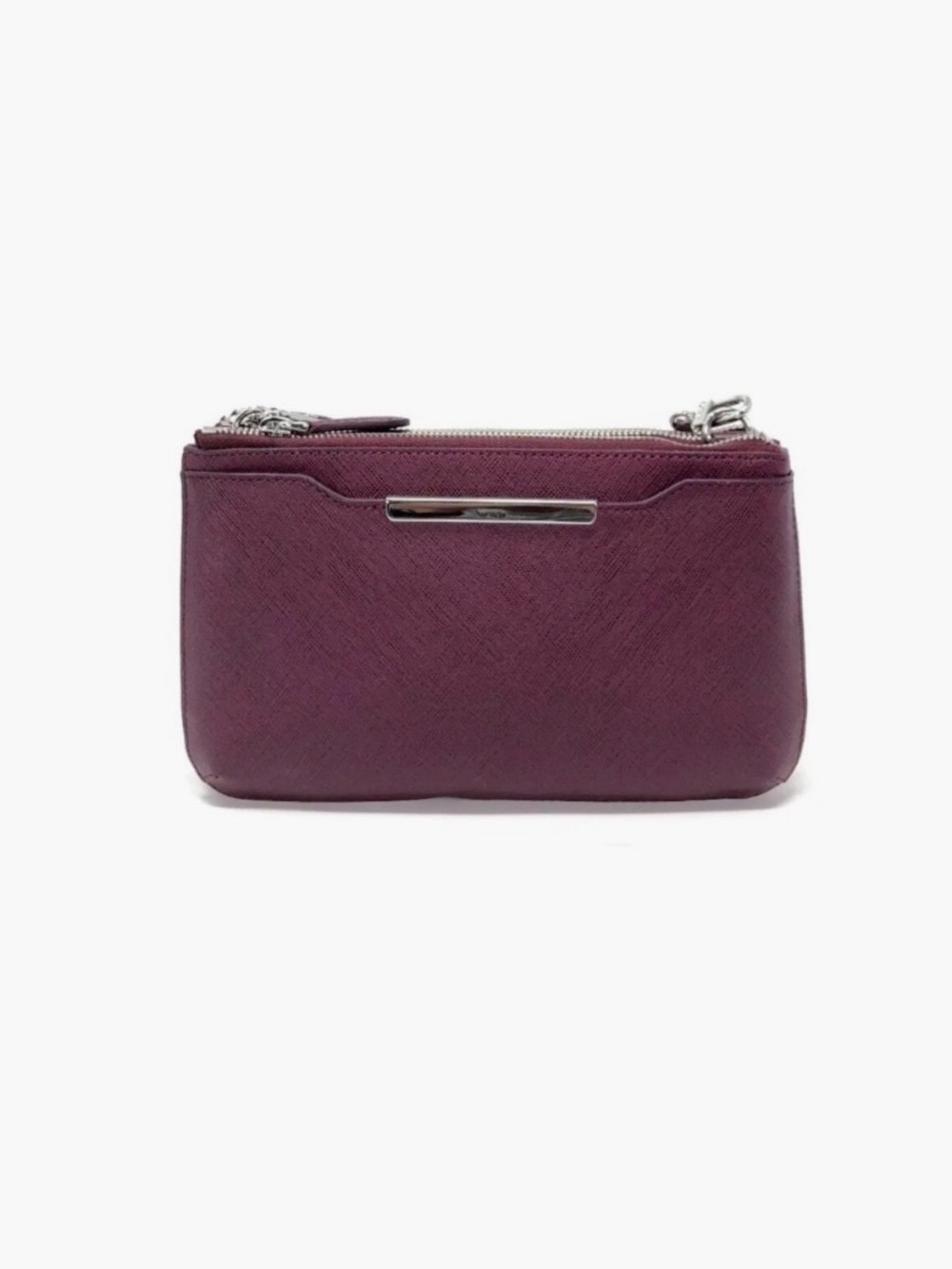 Tumi Plum Saffiano Leather Crossbody Purse